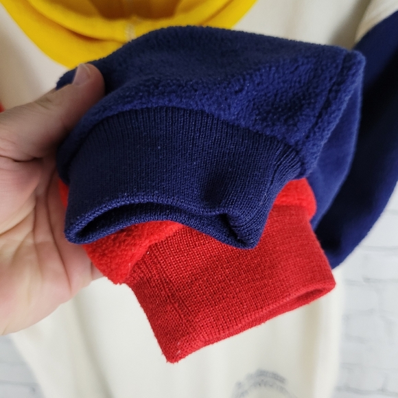 LAPAGAYO HOLLAND | vintage colour block reverse weave pullover hoodie sweater - Picture 6 of 9